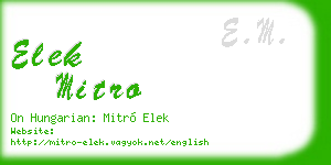 elek mitro business card