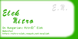 elek mitro business card